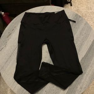 Black mesh workout leggings